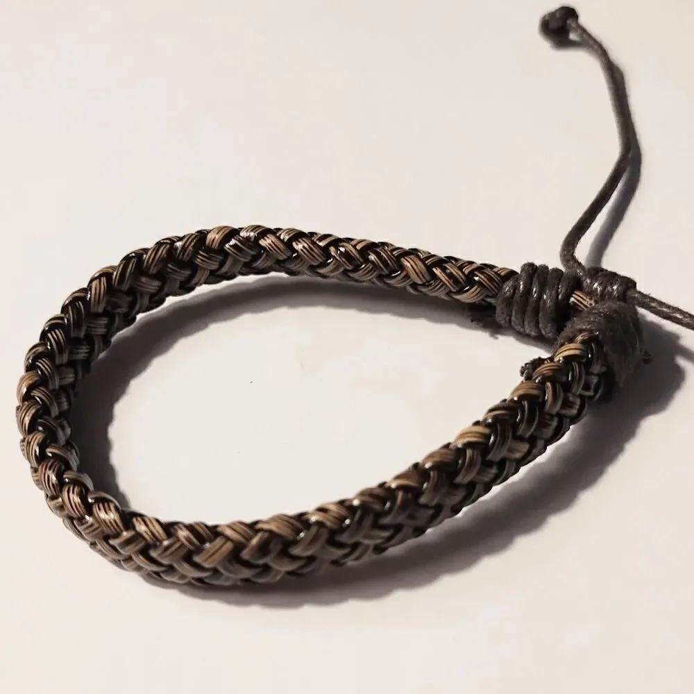 Men's bracelet‎ leather braided brown new d37
